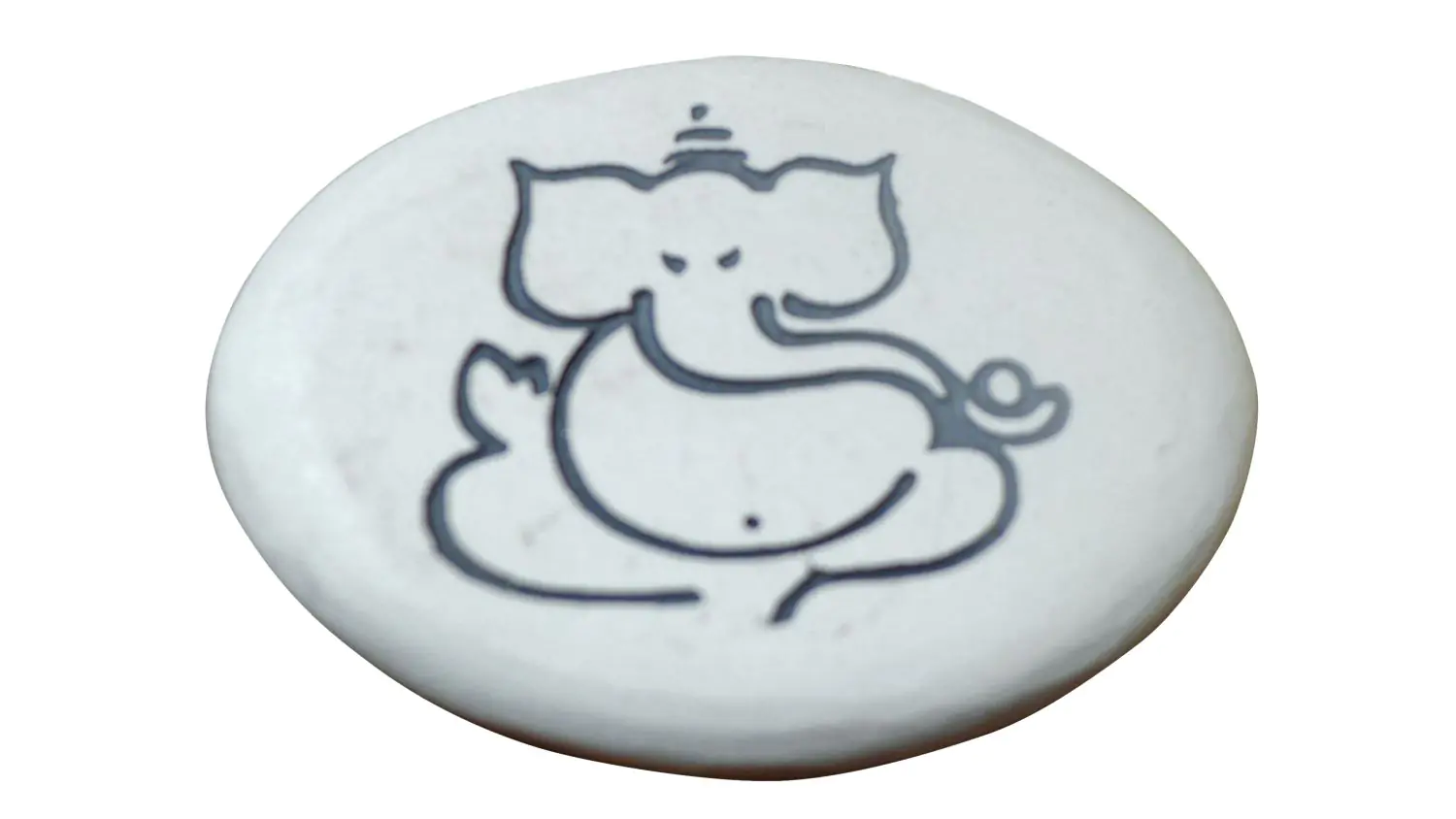  Product image 1 of the product “White stone with Ganesha calligraphy as magnetic holder, 3 pieces ”